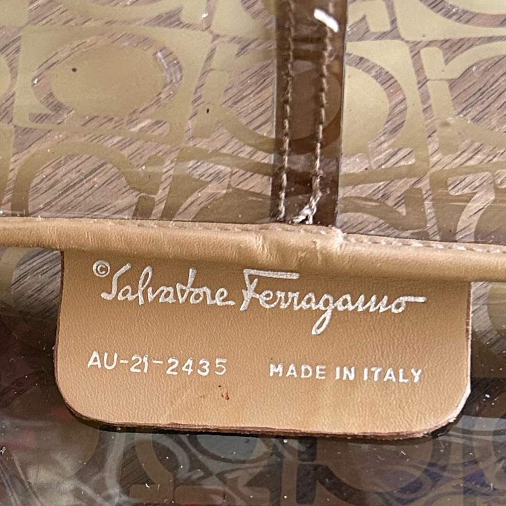 Vintage Ferragamo PVC Shoulder Bag Tote - Picture 4 of 8